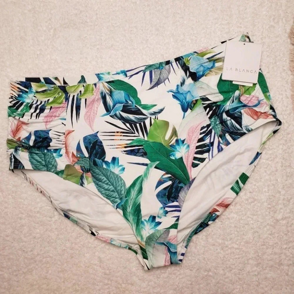 2/$25-La Blanca 22W Tummy Control Highrise Tropical Bikini  Bottom Separate NWT - Picture 14 of 14